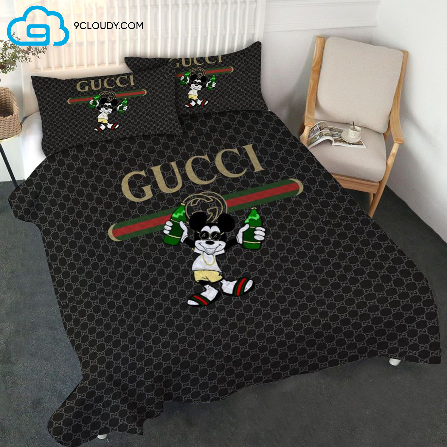 Gucci Mickey Mouse And Beer Duvet Cover Bedding Sets Gucci Mickey Mouse And Beer Duvet Cover Bedding Sets