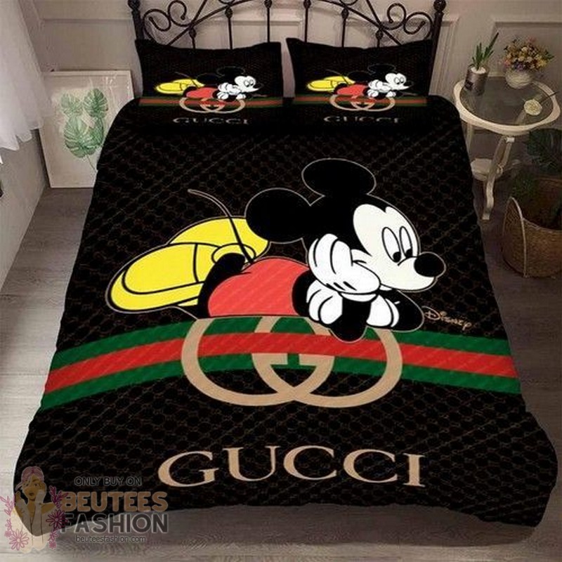 Gucci Mickey Mouse Black Style 8 Duvet Cover Sheet Cover Pillow Cases Luxury Bedding Sets Gucci Mickey Mouse Black Style 8 Duvet Cover Sheet Cover Pillow Cases Luxury Bedding Sets
