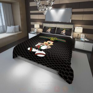 Gucci Mickey Mouse Football Black Luxury Brand Bedding Set