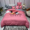 Gucci Mickey Mouse Pink Cute Style Bedding Set