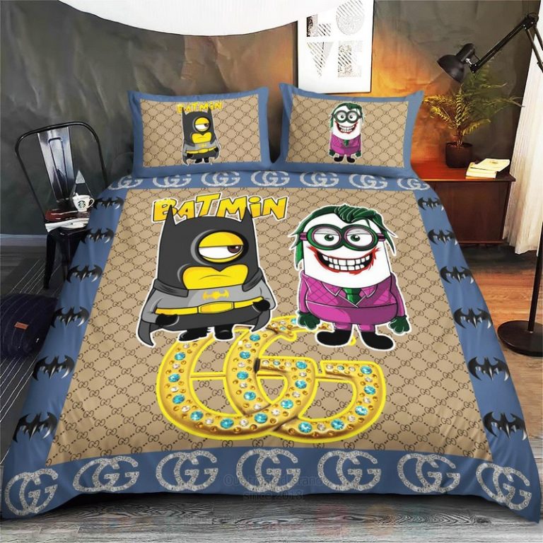 Gucci-Minion-Bat-Man-And-Joker-Cute-Luxury-Brand-Bedding-Set-1
