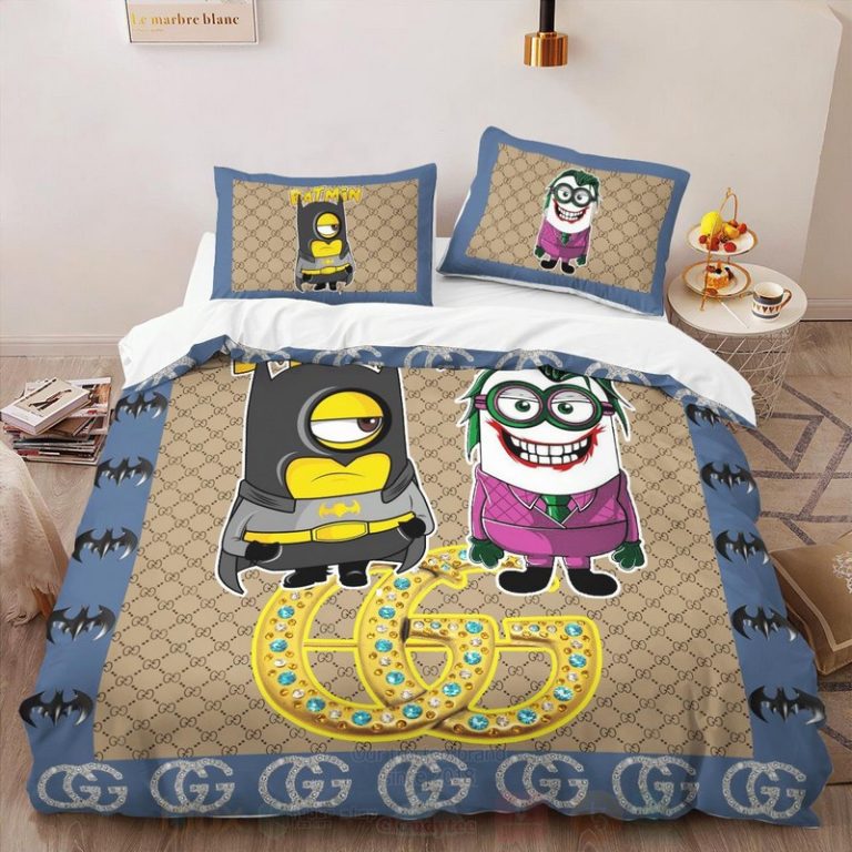 Gucci-Minion-Bat-Man-And-Joker-Cute-Luxury-Brand-Bedding-Set-2