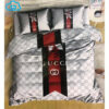 Gucci Monogram Red And Grey Duvet Cover Bedding Sets
