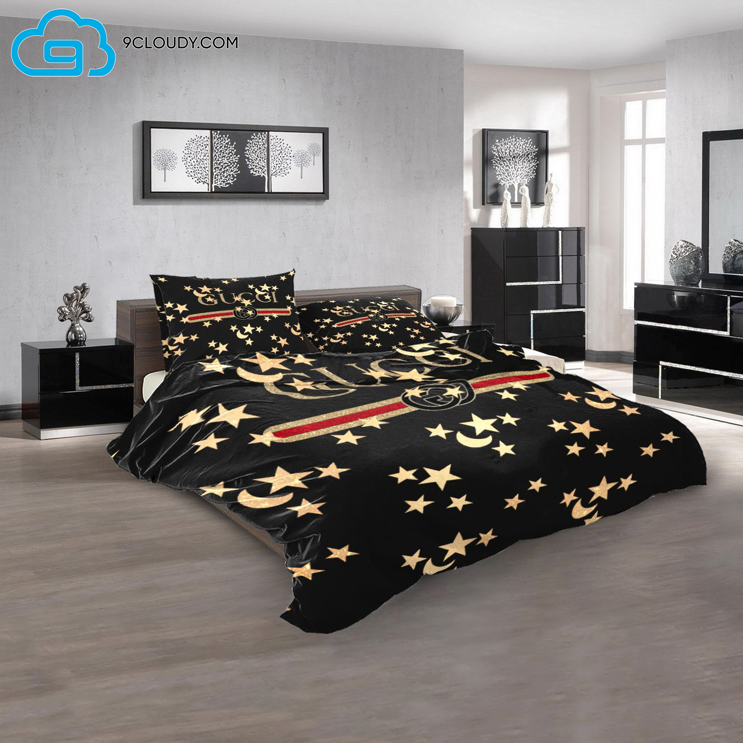 Gucci Moon And Star Full Print Duvet Cover Bedding Sets Gucci Moon And Star Full Print Duvet Cover Bedding Sets