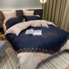 Gucci Navy-Cream Luxury Brand Bedding Set