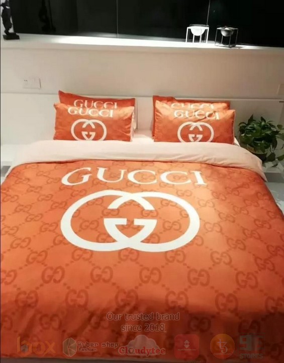 Gucci Orange Inspired Bedding Set Gucci Orange Inspired Bedding Set
