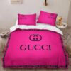 Gucci Pink Luxury Brand Bedding Set