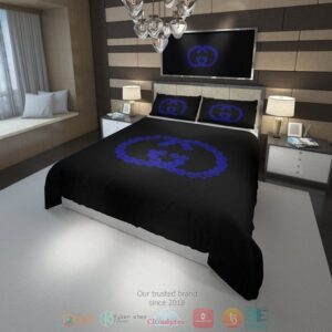 Gucci Purple Black Quilt Bedding Set