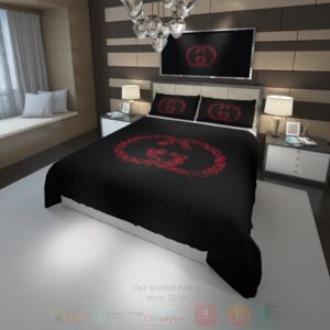 Gucci Red-Black Inspired Bedding Set