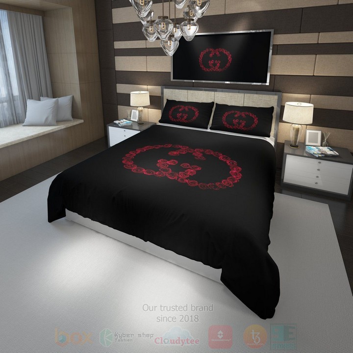 Gucci Red-Black Inspired Bedding Set Gucci Red-Black Inspired Bedding Set