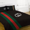 Gucci Red Black Logo All Over Print Bedding Set