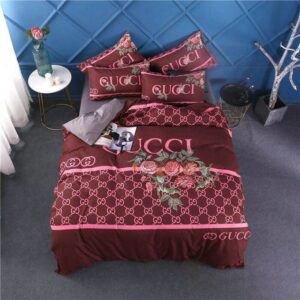 Gucci Red Flowers Bedding Set