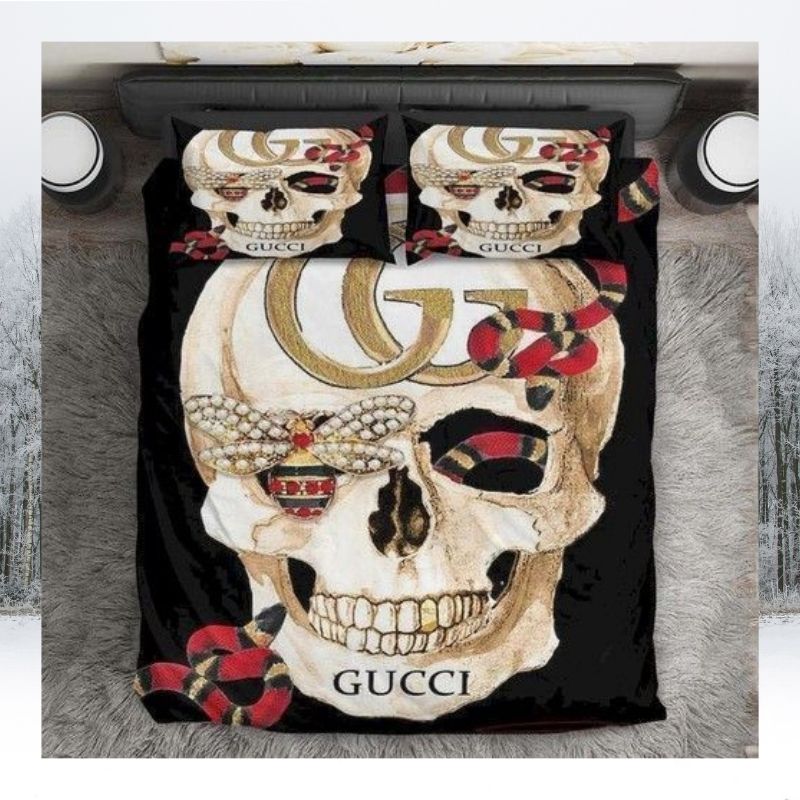 Gucci Skull Snake Duvet Cover Bedding Set Gucci Skull Snake Duvet Cover Bedding Set
