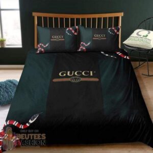 Gucci Snake Blue Black Duvet Cover Sheet Cover Pillow Cases Luxury Bedding Sets