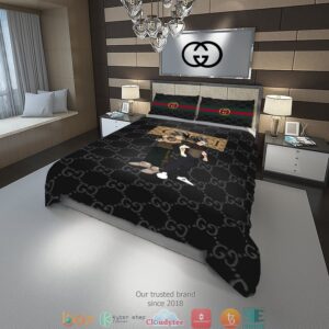 Gucci Son Goku Brown Quilt Bedding Set
