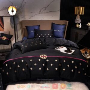 Gucci Star Black Quilt Bedding Set