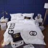 Gucci White Black Duvet Cover Sheet Cover Pillow Cases Luxury Bedding Sets
