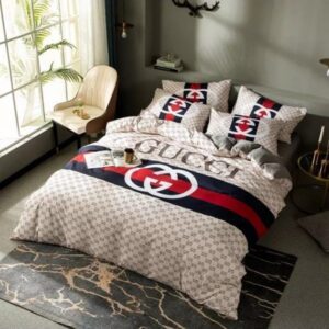 Gucci White Black Red Bedding Set