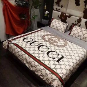 Gucci White-Cream Inspired Bedding Set