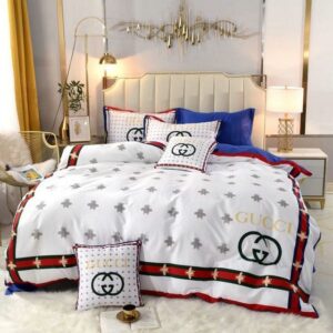 Gucci White Purple Bedding Set