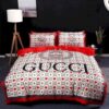 Gucci White Red Bedding Set