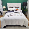 Gucci White Version Logo Classic All Over Print Bedding Set