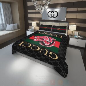 Gucci Wolf Black Luxury Brand Bedding Set