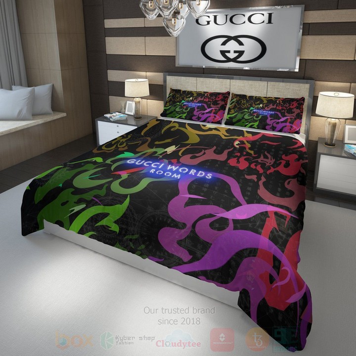 Gucci Words Room Inspired Bedding Set Gucci Words Room Inspired Bedding Set