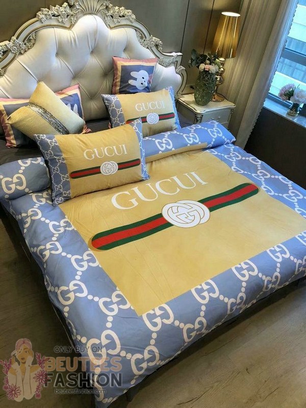 Gucci Yellow Style 7 Duvet Cover Sheet Cover Pillow Cases Luxury Bedding Sets Gucci Yellow Style 7 Duvet Cover Sheet Cover Pillow Cases Luxury Bedding Sets