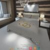 Guccie Grey Gold Quilt Bedding Set