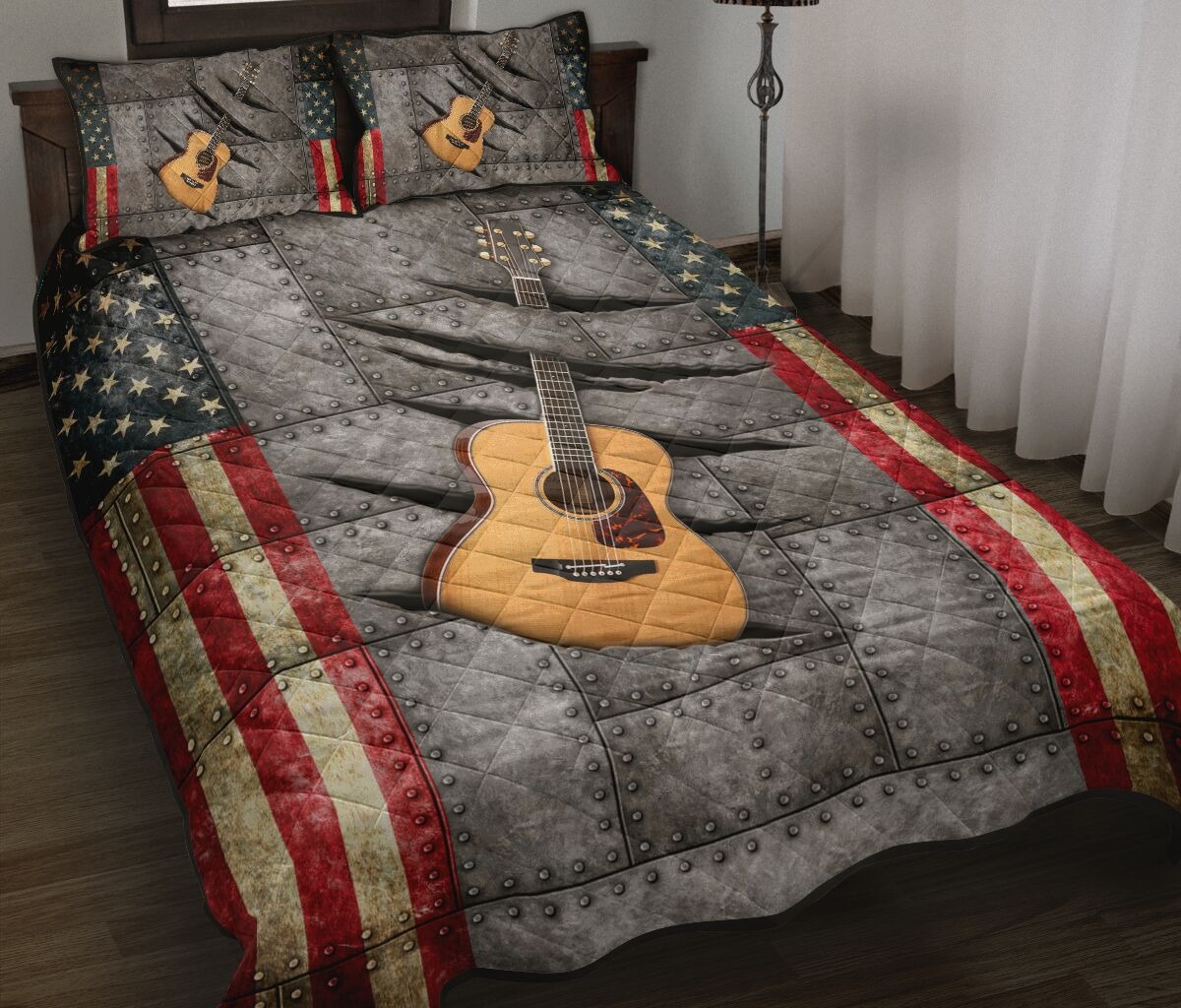 Guitar-American-Flag-Iron-Bedding-Set-1