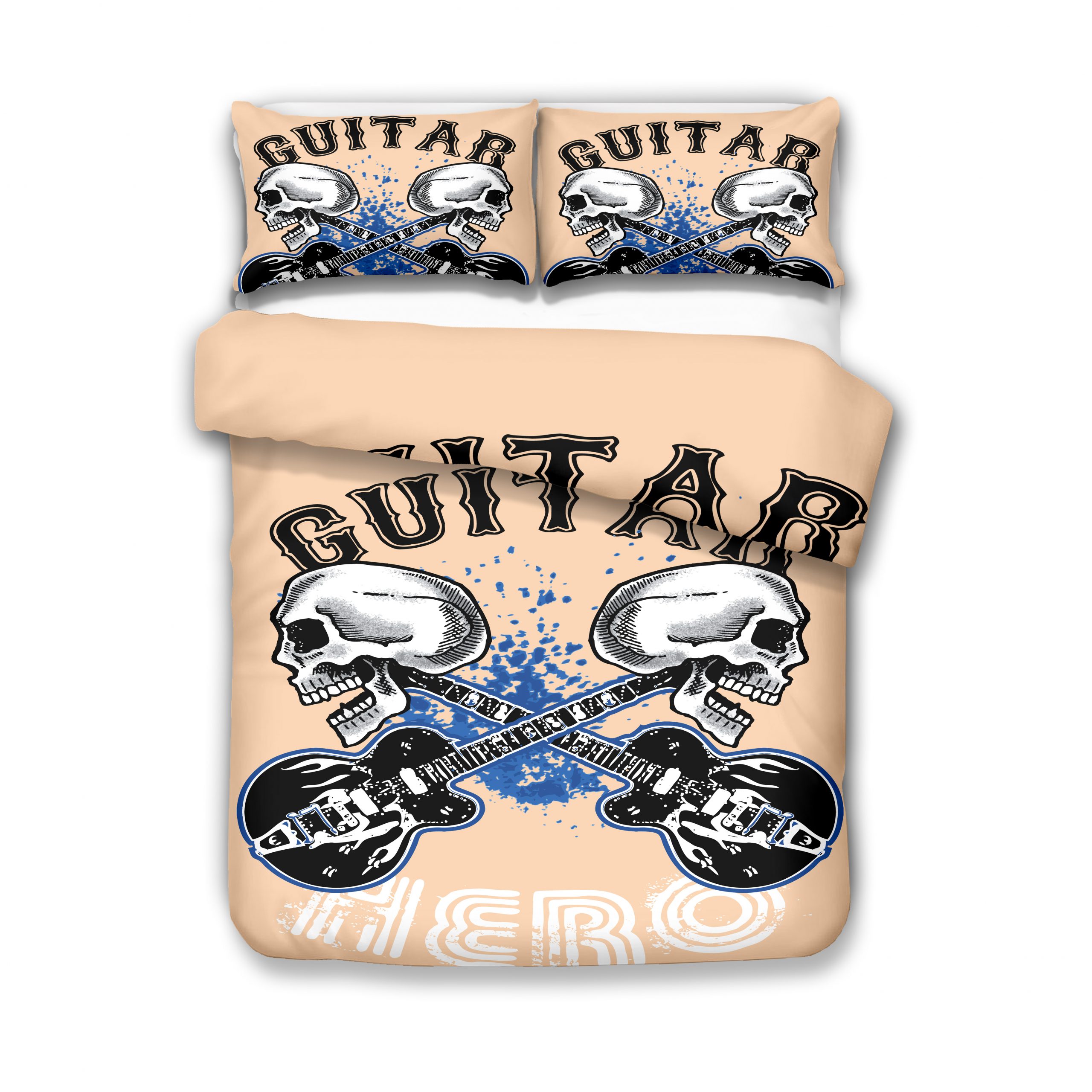 Guitar Skull Duvet Cover and Pillowcase Set Bedding Set Guitar Skull Duvet Cover and Pillowcase Set Bedding Set