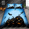 Halloween Night Horror Pumpkin With The Moon Full Printing Bedding Set