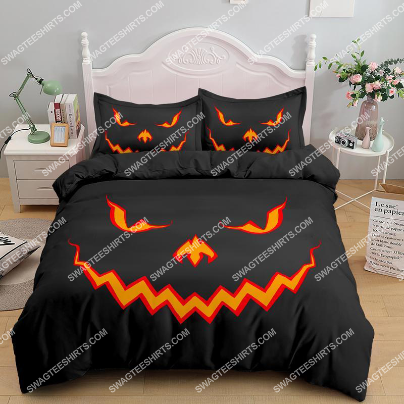 Halloween Night Jack O Lantern Pumpkin Full Printing Bedding Set Halloween Night Jack O Lantern Pumpkin Full Printing Bedding Set