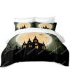 Happy Halloween Moonlight Castle Full Printing Bedding Set