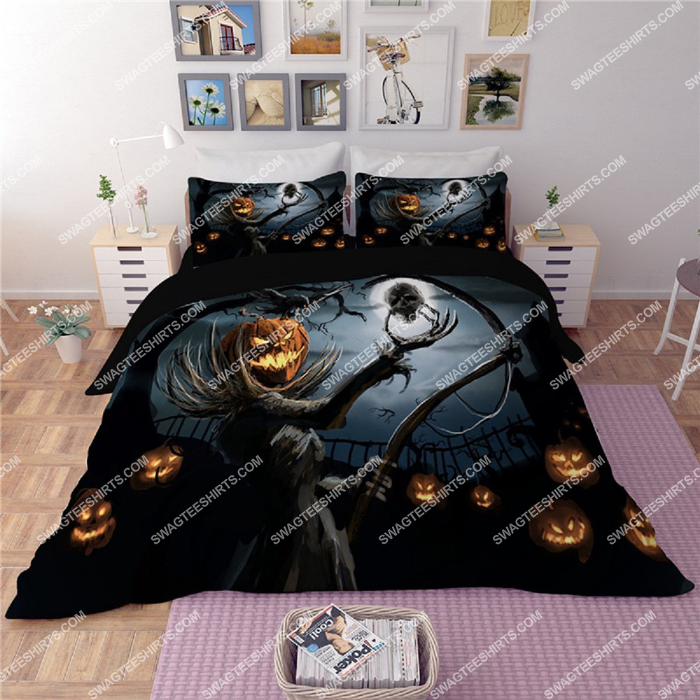 Happy Halloween The Dark Pumpkin Full Printing Bedding Set Happy Halloween The Dark Pumpkin Full Printing Bedding Set