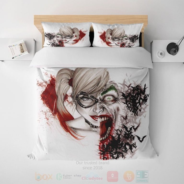 Harley-And-Joker-Halloween-Cover-Sheet-Soft-And-Comfortable-Harley-Quinn-Bedding-Set-1