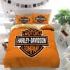 Harley Davidson Motor Company Logo Duvet Cover and Pillowcase Set Bedding Set