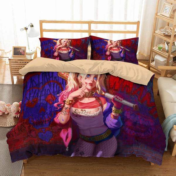 Harley Quinn Duvet Cover and Pillowcase Set Bedding Set 769 Harley Quinn Duvet Cover and Pillowcase Set Bedding Set 769