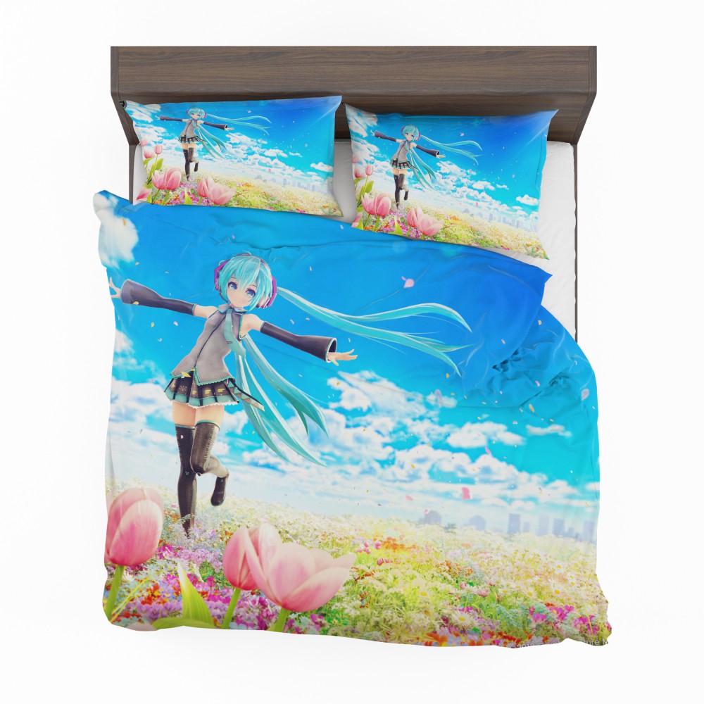 Hatsune-Miku-Flowers-Tulips-Anime-Bedding-Set-1