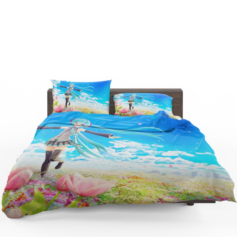 Hatsune Miku Flowers Tulips Anime Bedding Set Hatsune Miku Flowers Tulips Anime Bedding Set
