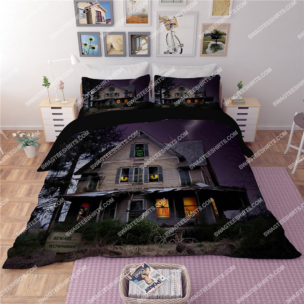 Haunted House And Halloween Night Full Printing Bedding Set Haunted House And Halloween Night Full Printing Bedding Set