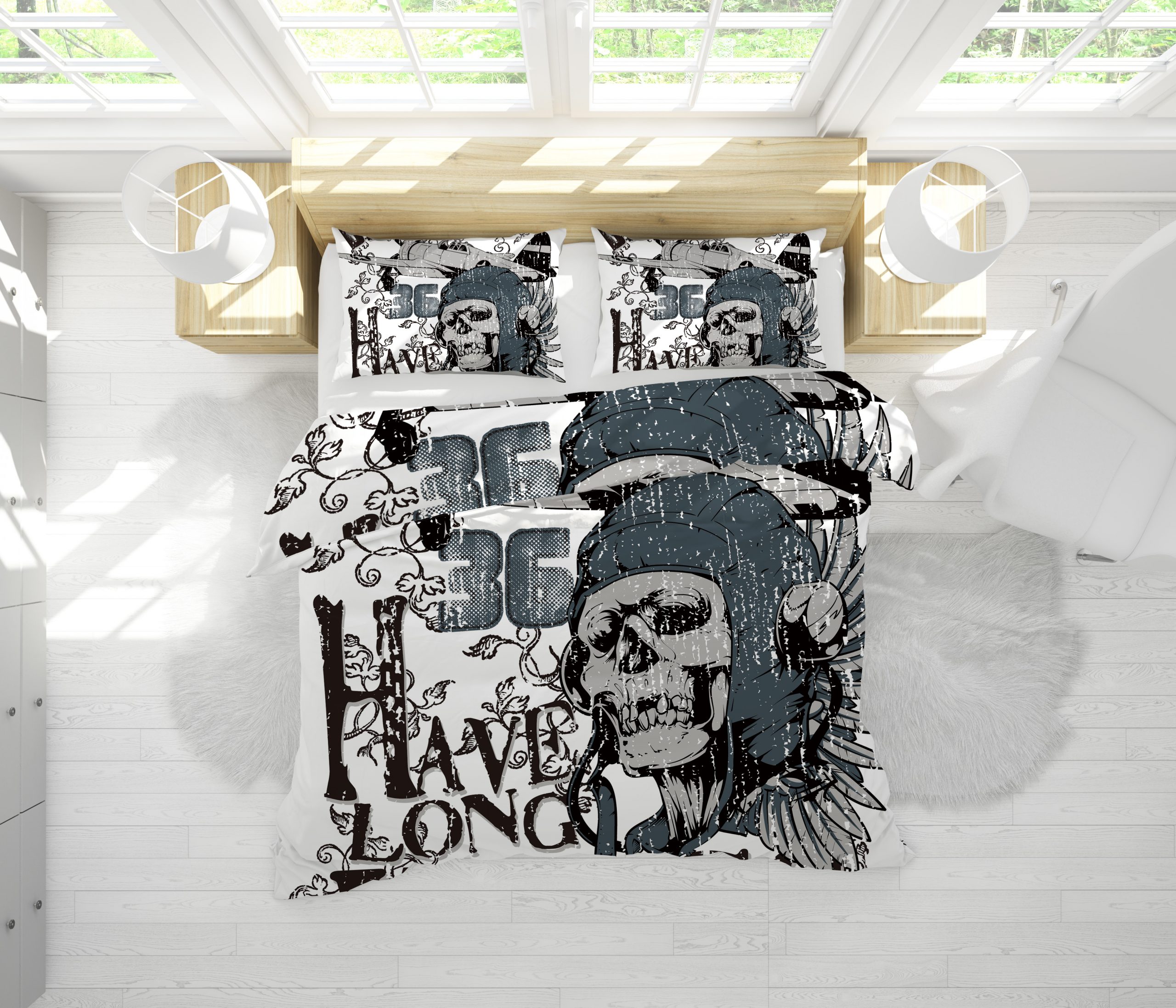 Have Long Skull Duvet Cover and Pillowcase Set Bedding Set Have Long Skull Duvet Cover and Pillowcase Set Bedding Set