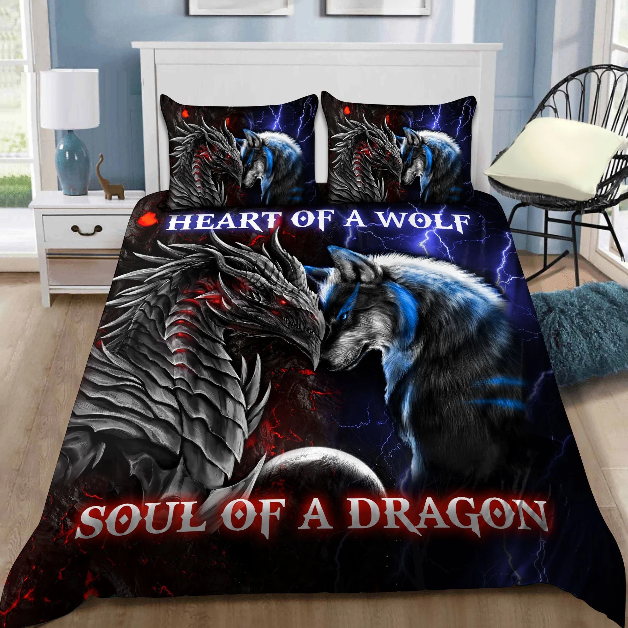 Heart-Of-A-Wolf-Soul-Of-A-Dragon-Bedding-Set-1
