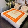 Hermes Apricot Orange Border Duvet Cover Bedding Set