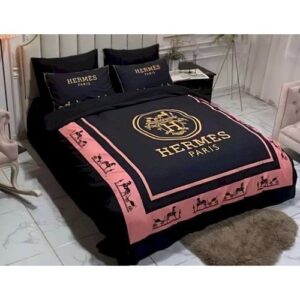 Hermes Black Pink Bedding Set