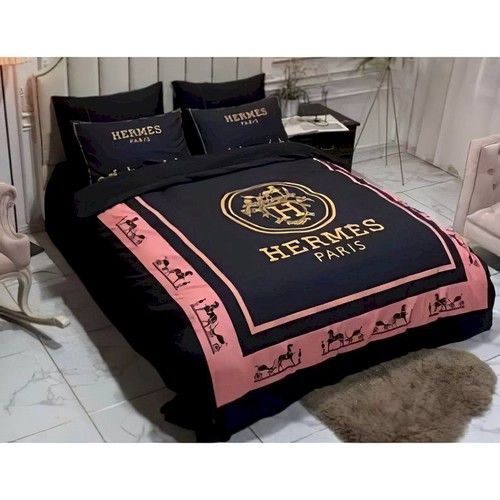 Hermes Black Pink Bedding Set Hermes Black Pink Bedding Set