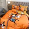 Hermes Horse Orange Luxury Brand Bedding Set