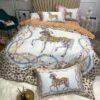 Hermes Horse White Luxury Brand Bedding Set