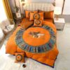 Hermes Horse Woven Circle Orange Luxury Brand Bedding Set